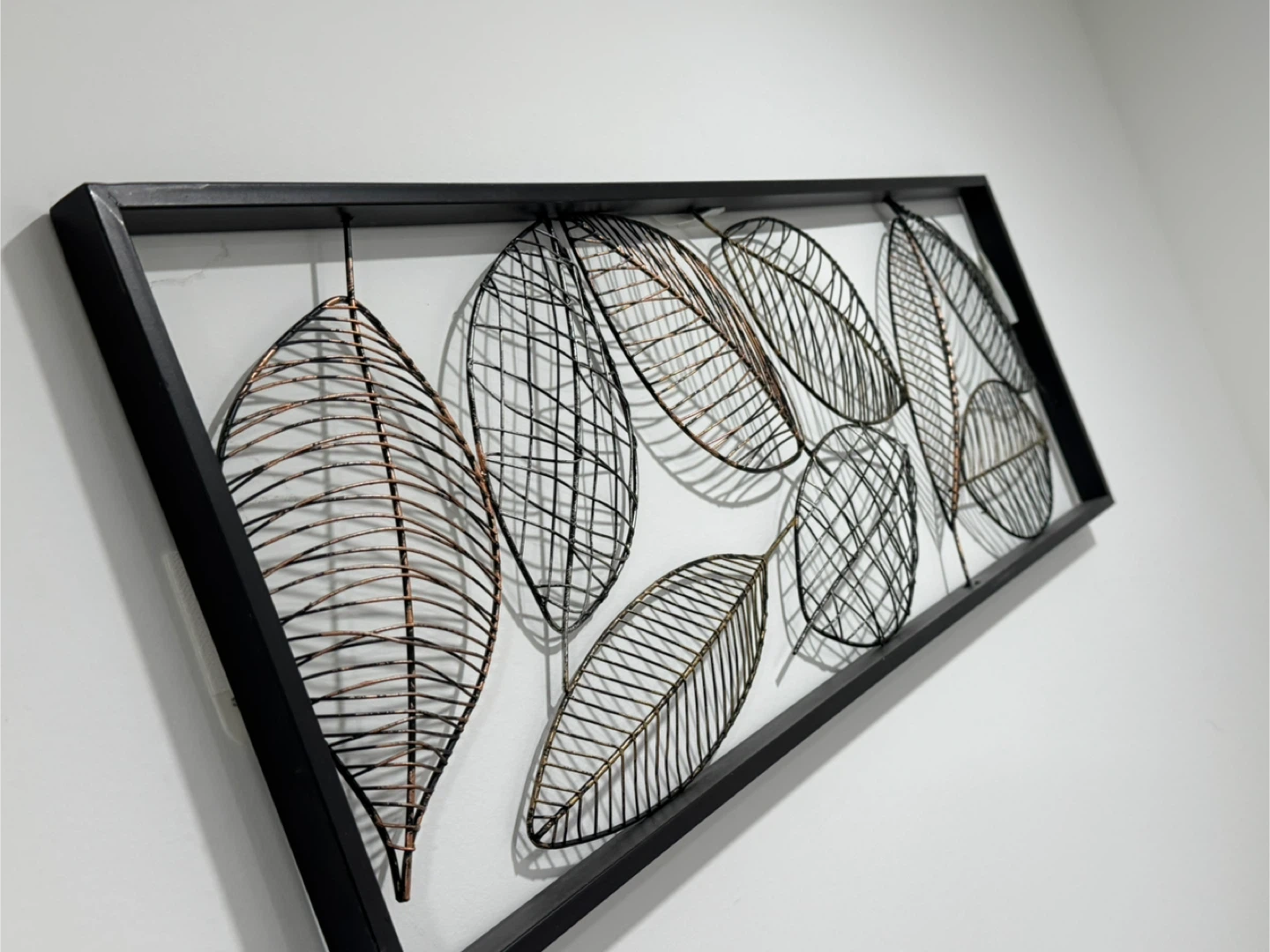 Metal Leaf Wall Art with Black Frame - photo 4