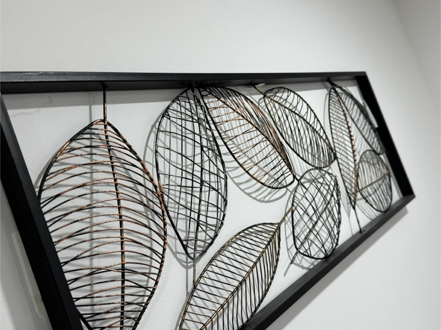 Metal Leaf Wall Art with Black Frame - photo 3