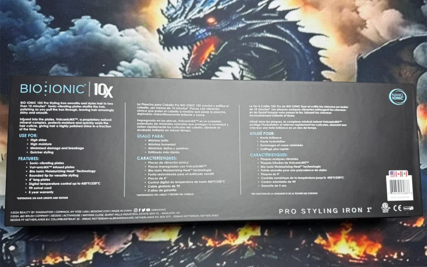 BIO IONIC 10X Pro Styling Iron 1" Brand New in Box image indicator(3)