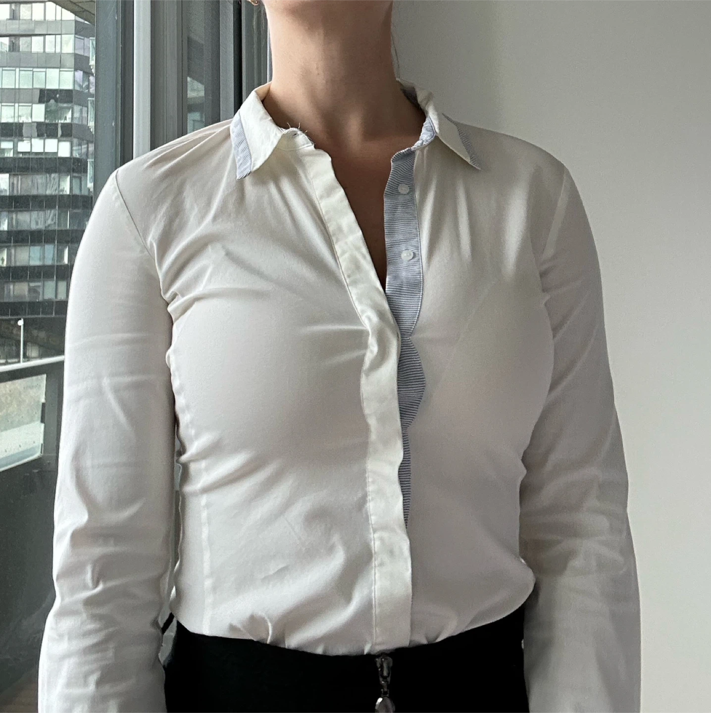 Zara Basic white button-up shirt