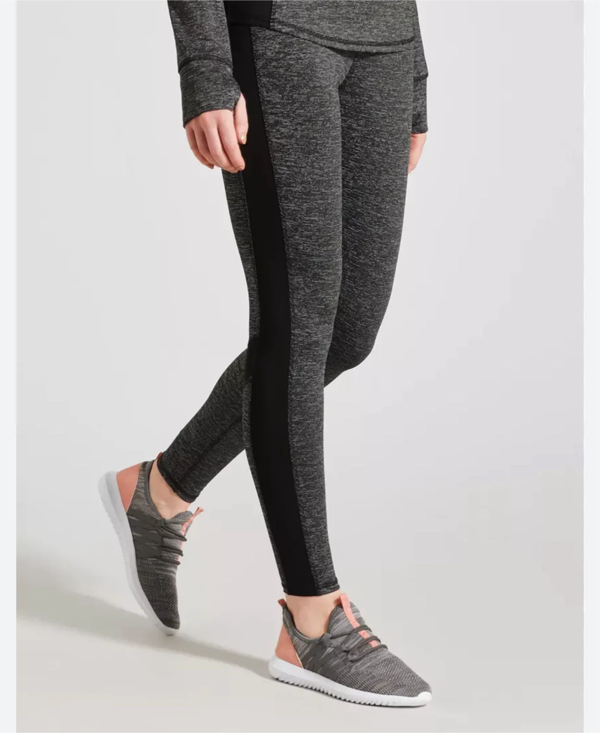 TCM Heather Grey & Black Leggings thumbnail