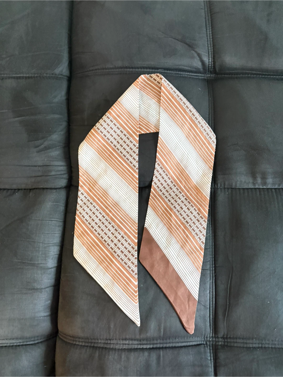 Striped Brown & White Scarf - photo 2