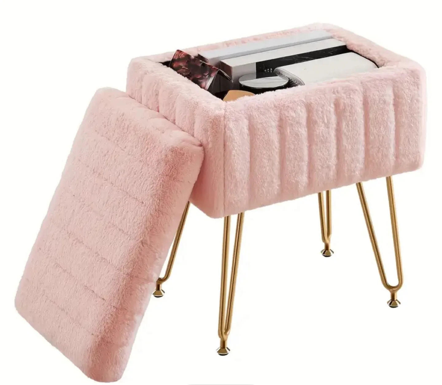 Faux Fur Ottoman Storage Box image indicator(3)