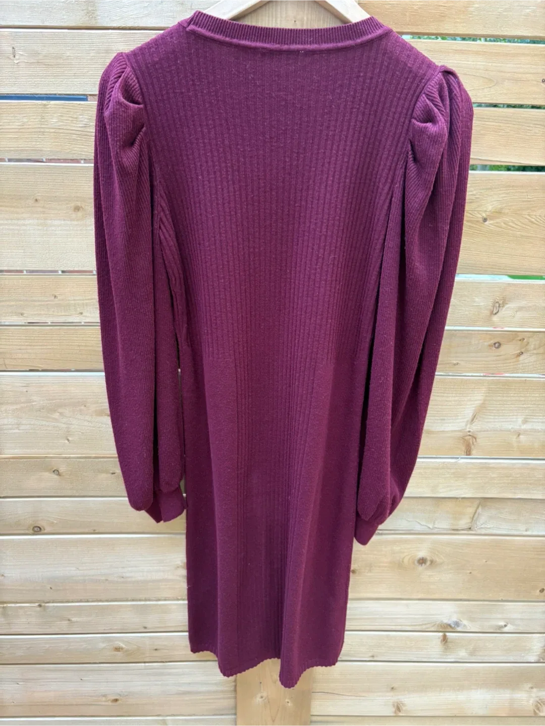 Calvin Klein Burgundy Rib-Knit Dress - Size S image indicator(5)