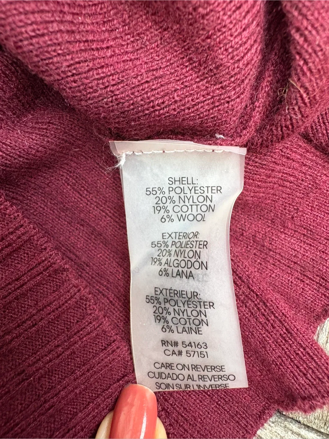 Calvin Klein Burgundy Rib-Knit Dress - Size S image indicator(6)