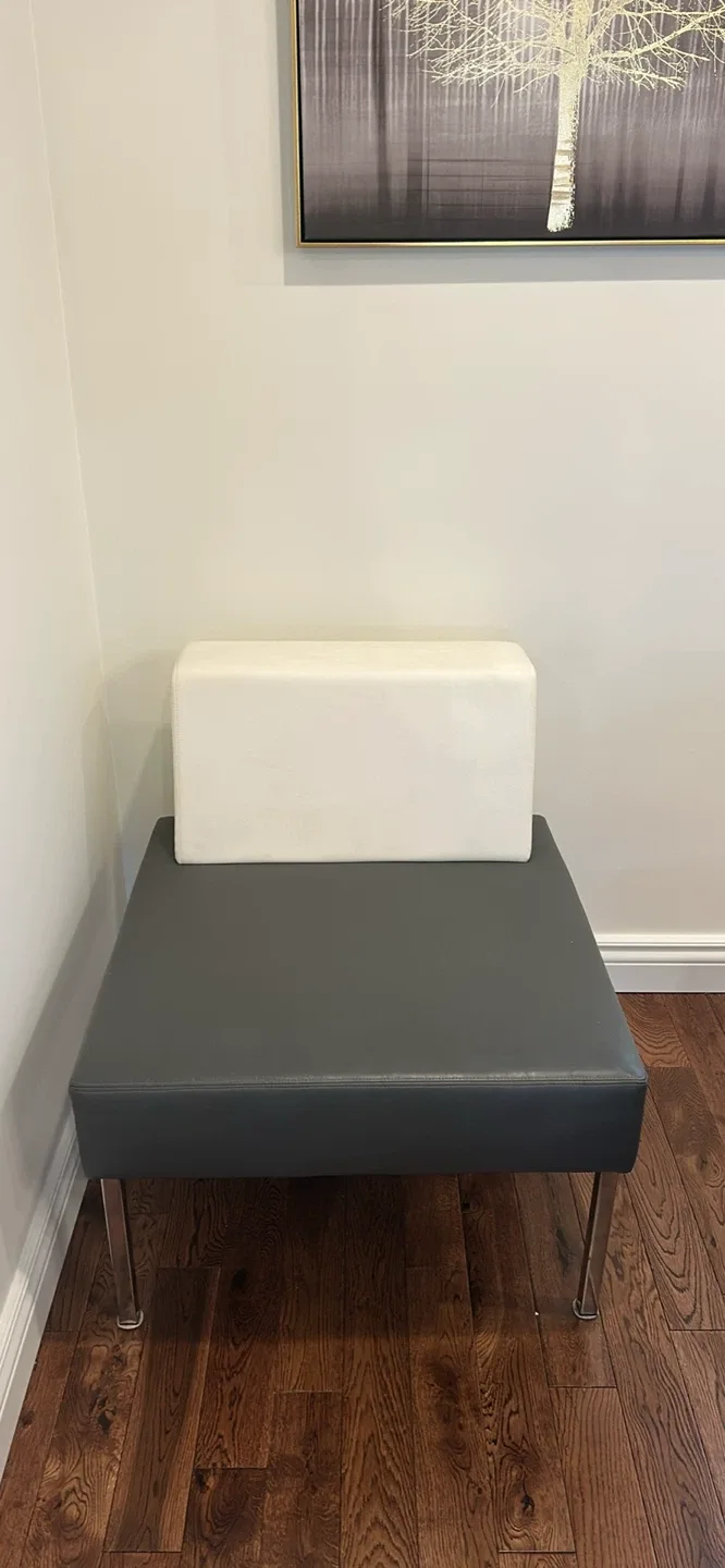 Modern Grey & White leather chairs image indicator(2)