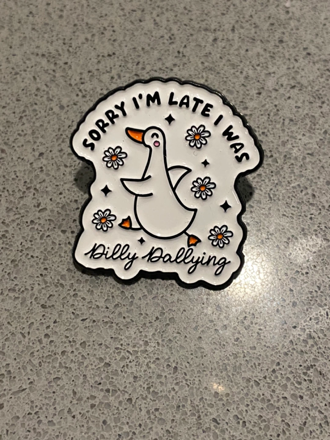 Duck Enamel Pin - "Sorry I'm Late" - photo 5