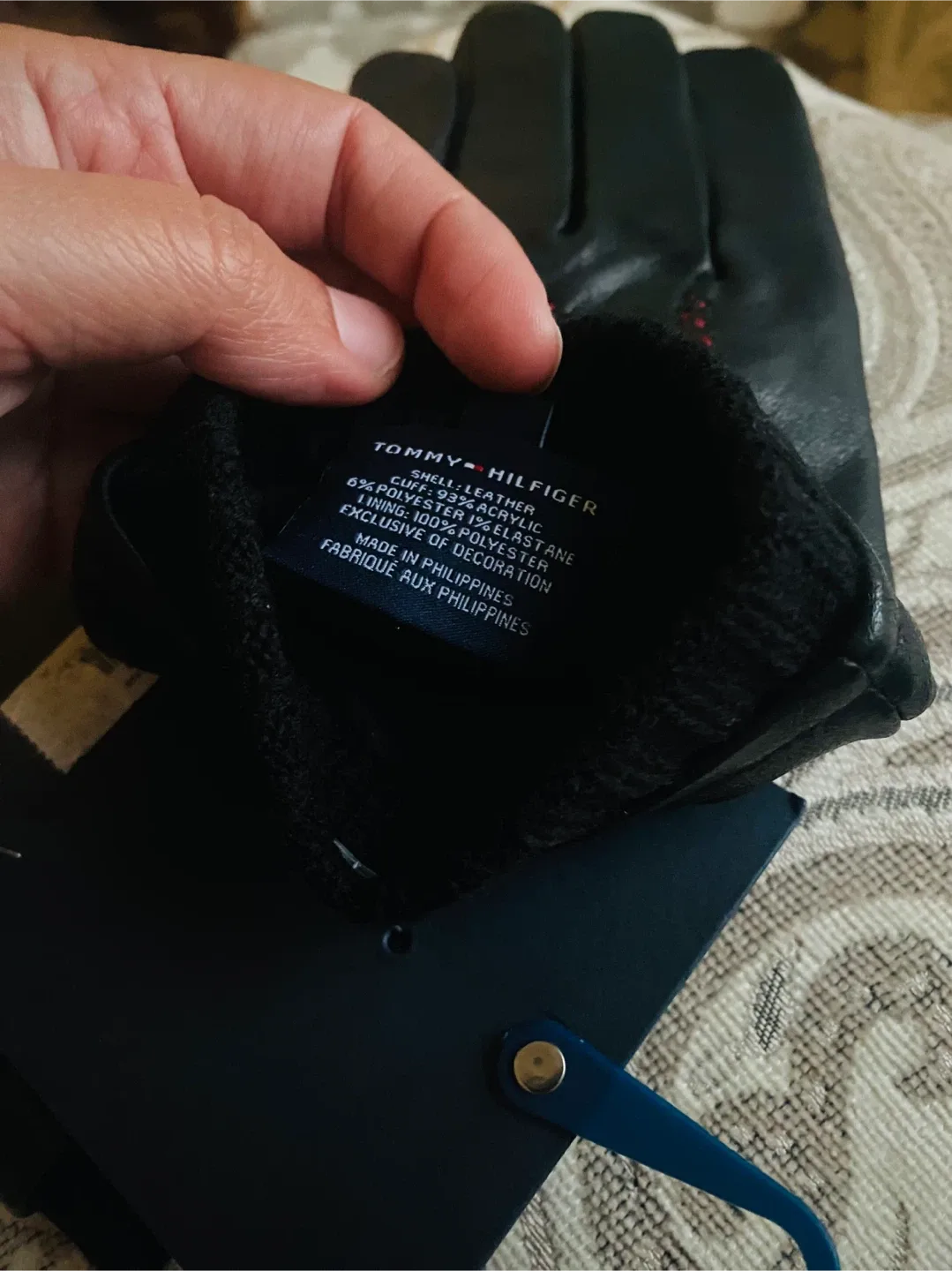 Tommy Hilfiger New Genuine Leather Fleece Lined Gloves - L/G image indicator(6)