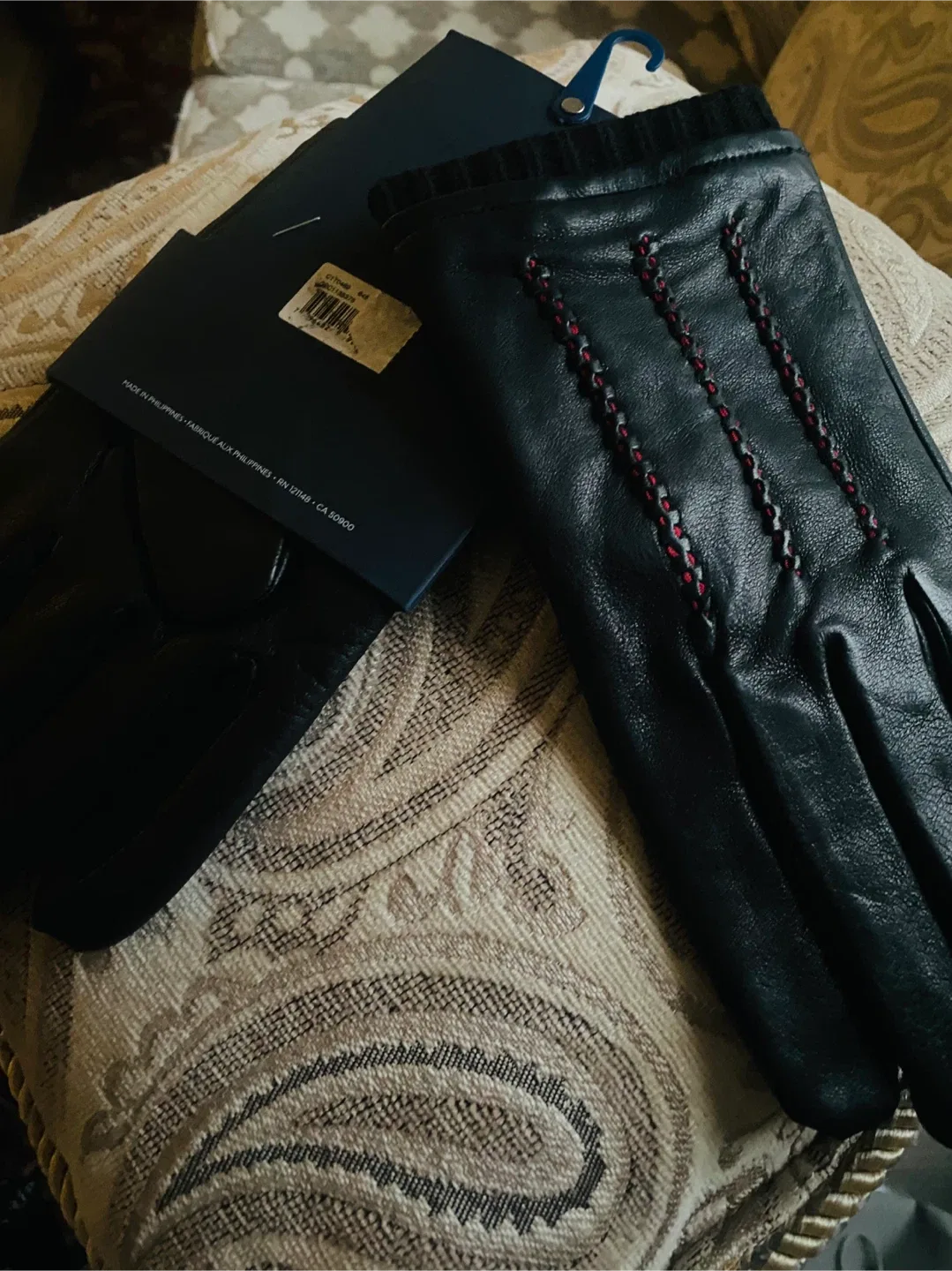 Tommy Hilfiger New Genuine Leather Fleece Lined Gloves - L/G image indicator(5)