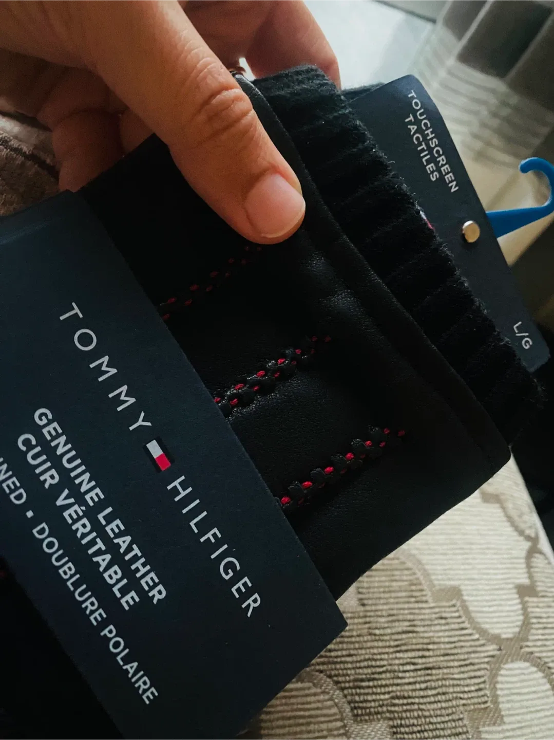 Tommy Hilfiger New Genuine Leather Fleece Lined Gloves - L/G image indicator(2)