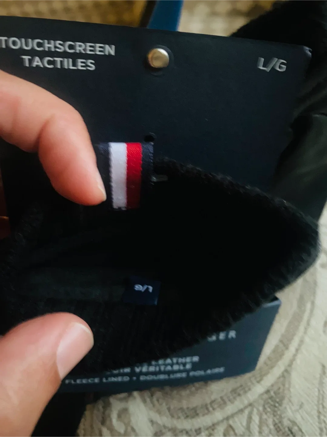 Tommy Hilfiger New Genuine Leather Fleece Lined Gloves - L/G image indicator(7)