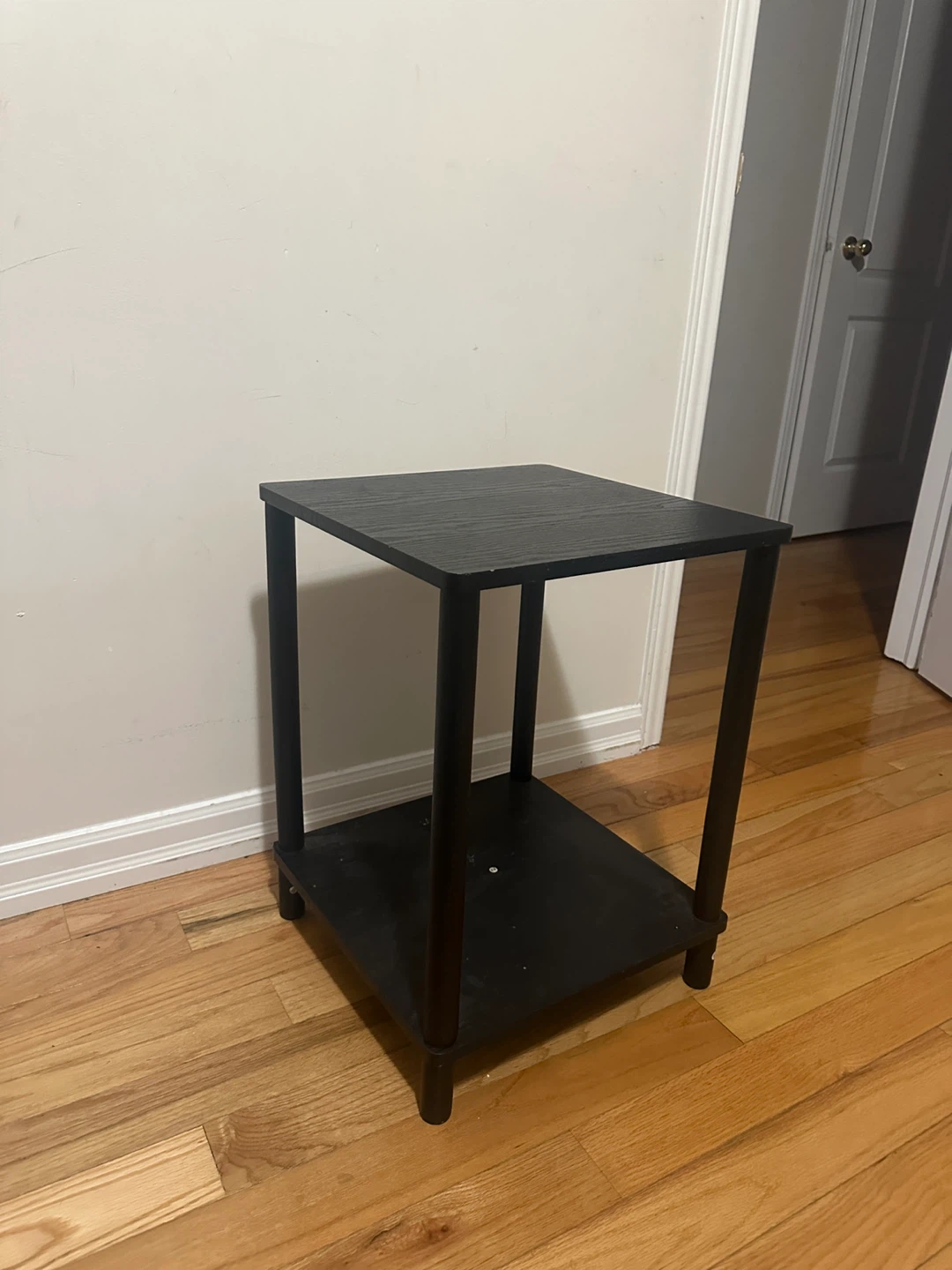 Black Woodgrain End Table