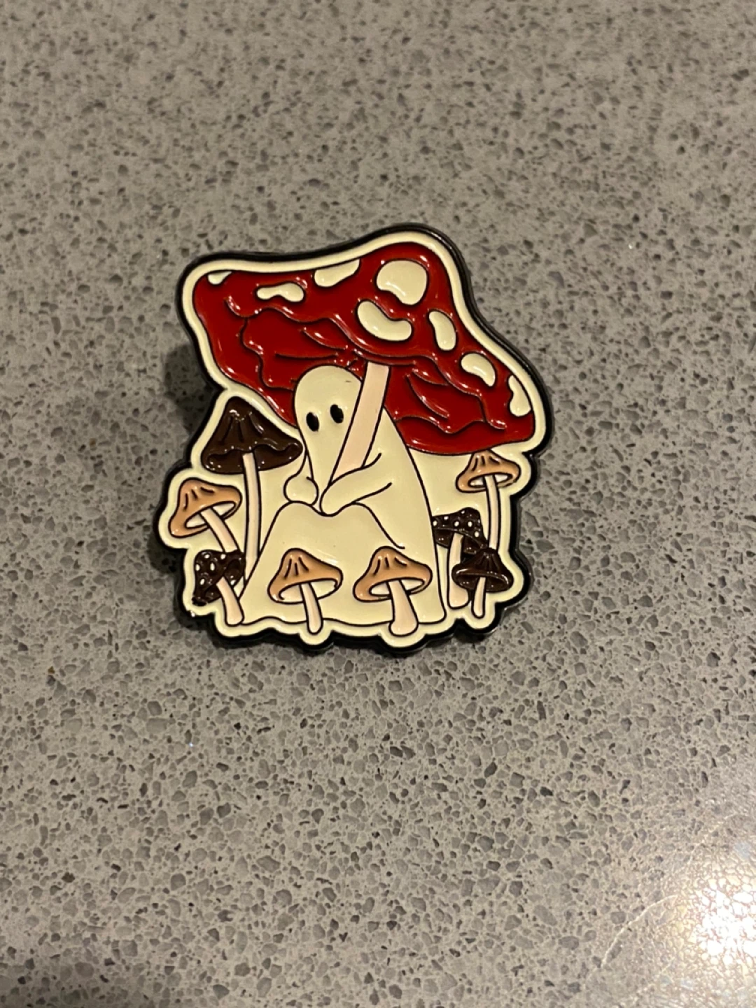 Mushroom Ghost Enamel Pin
