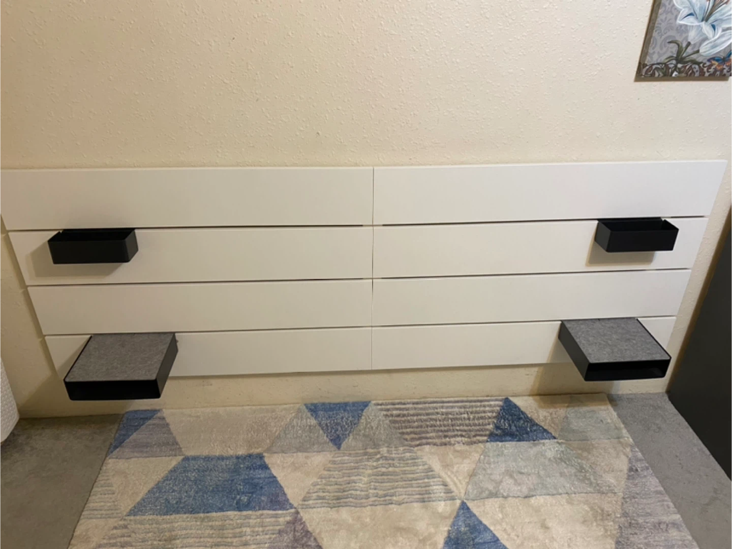 Nordli Headboard with Black Shelves like new - photo 2