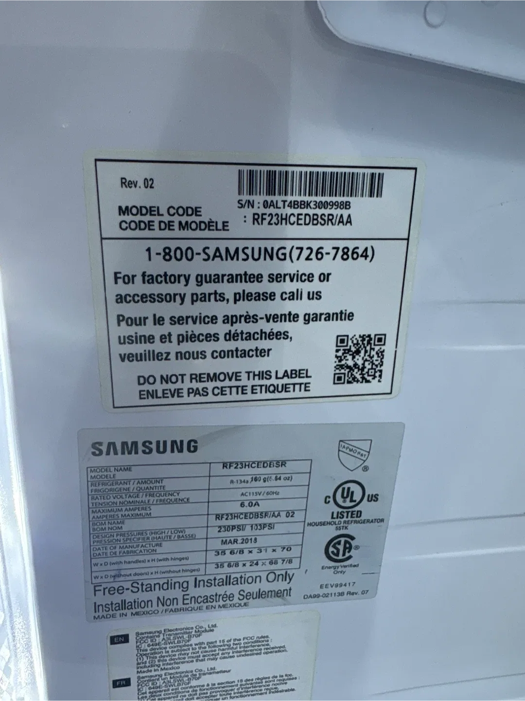 Samsung RF23HCEDBS Refrigerator image indicator(3)