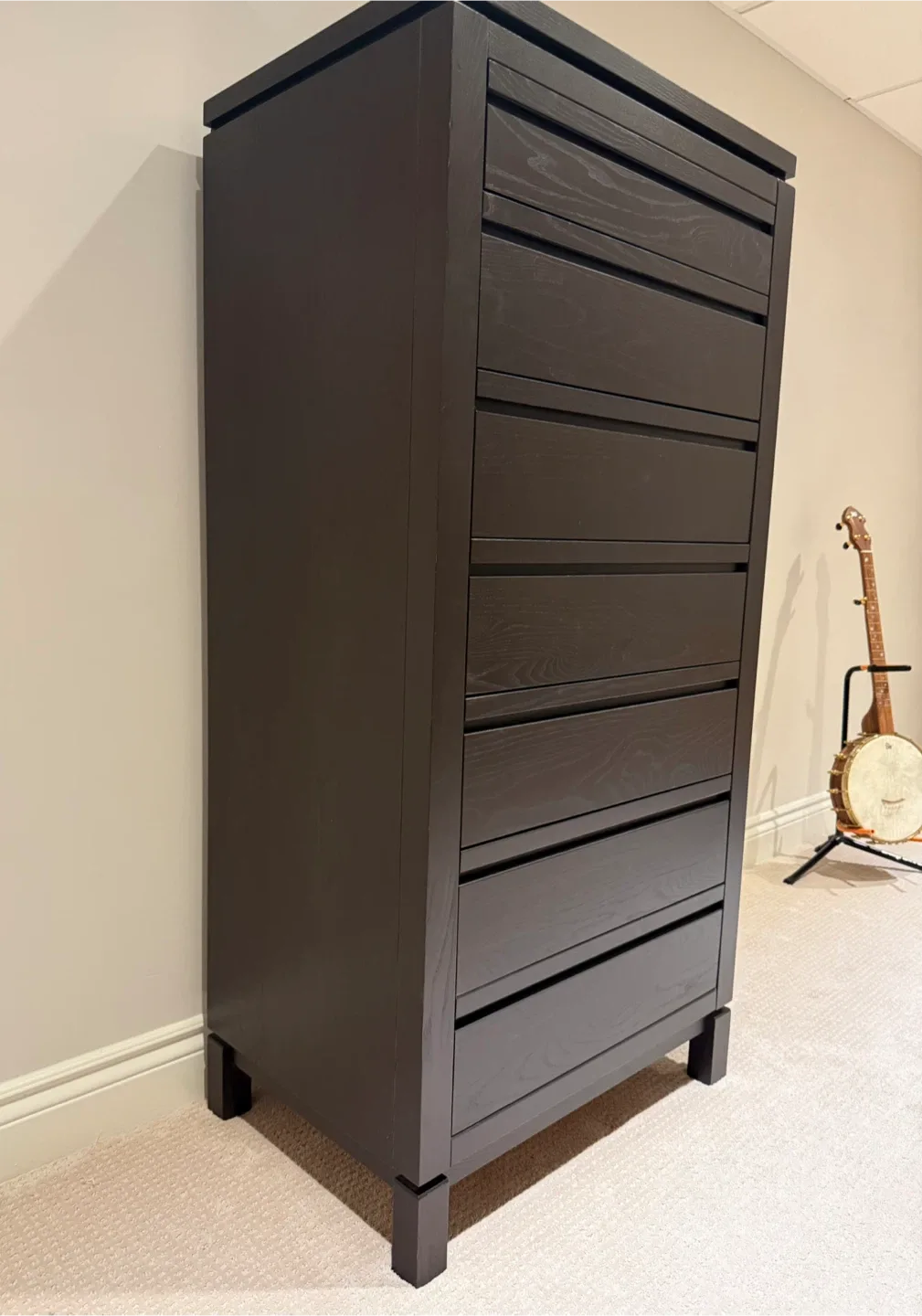 IKEA Dark Brown Tall Dresser with Mirror thumbnail