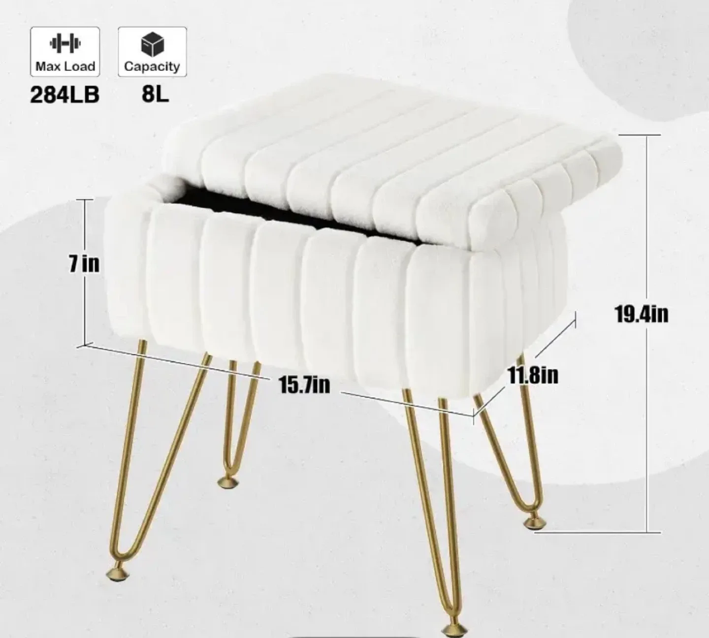 Faux Fur Ottoman Storage Box image indicator(4)