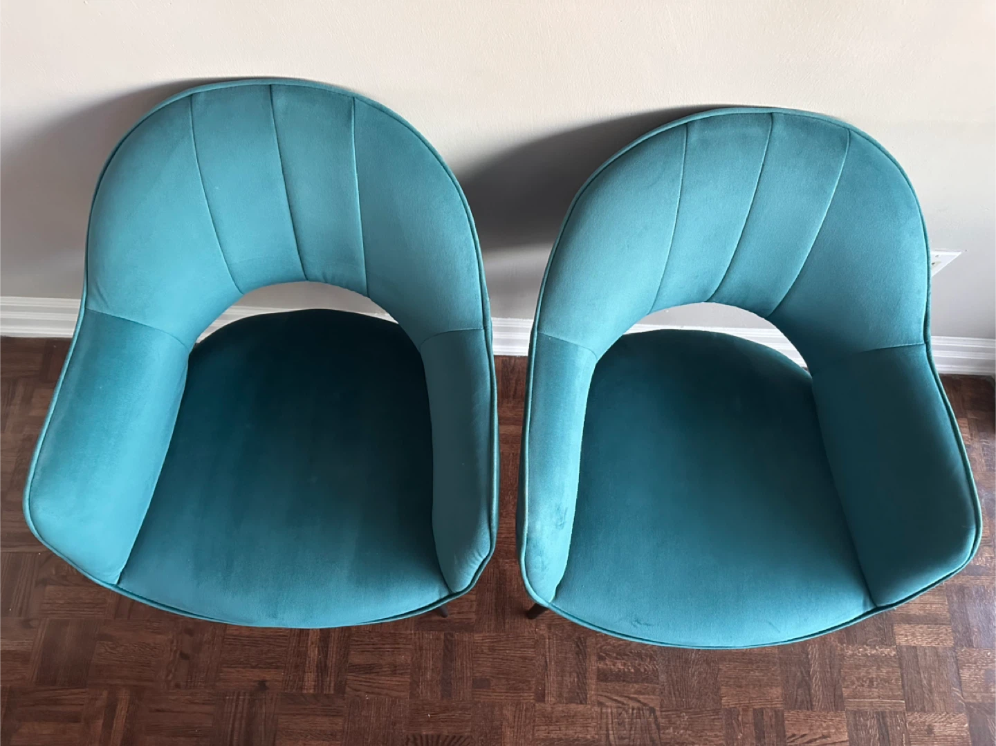 Teal Velvet Accent Chairs - Set of 2