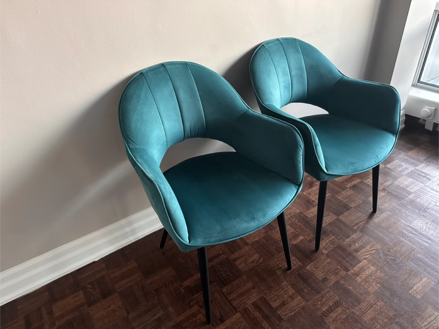 Teal Velvet Accent Chairs - Set of 2 - photo 3