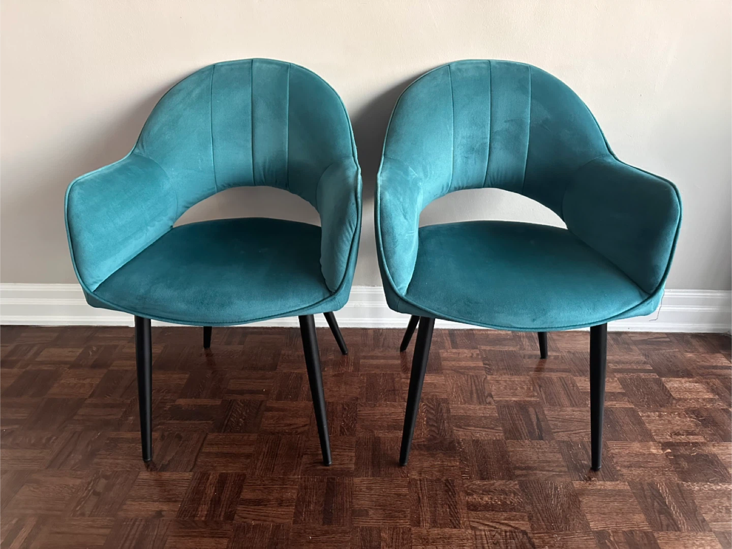 Teal Velvet Accent Chairs - Set of 2 - photo 2