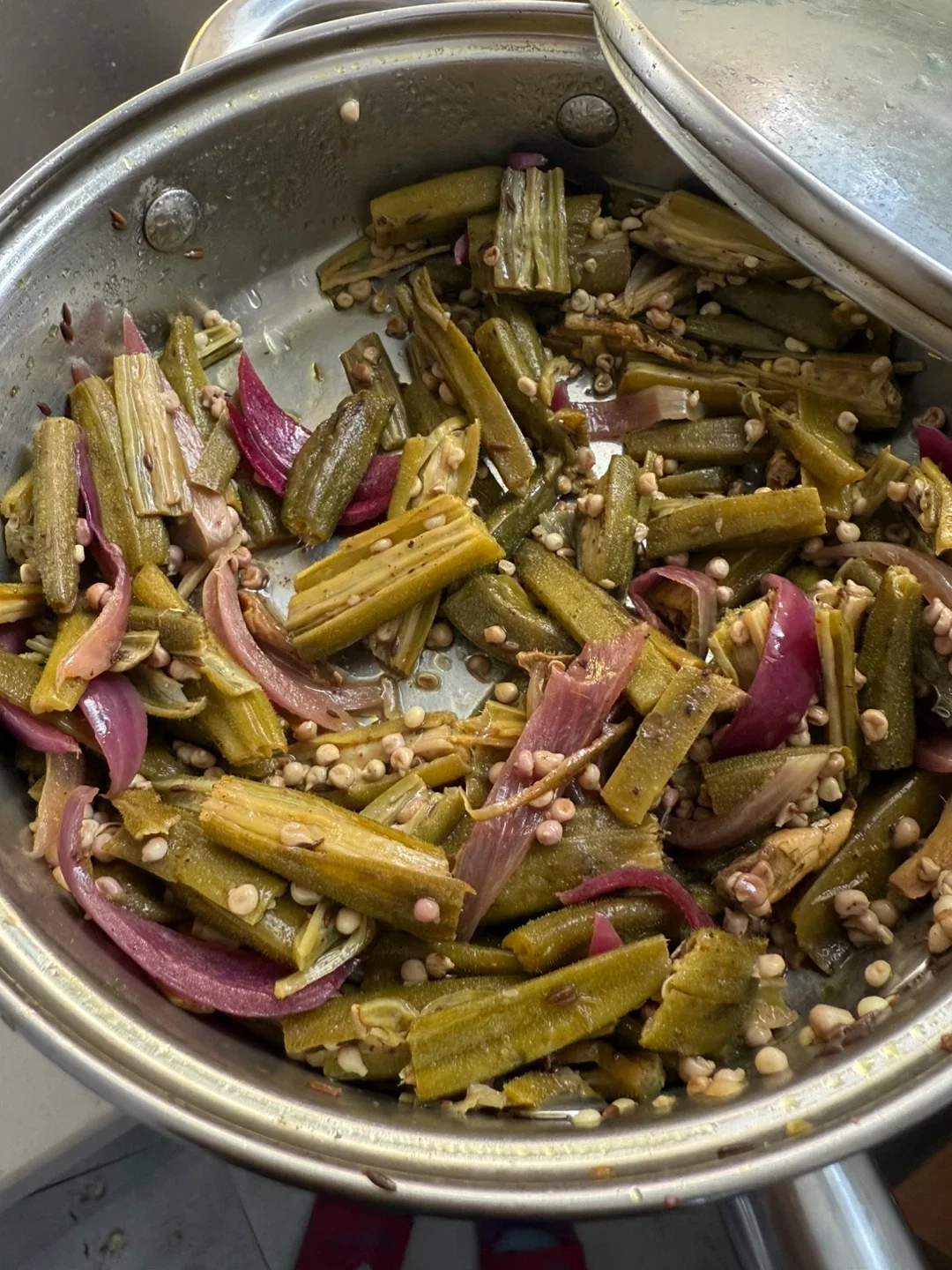 Indian cooked okra