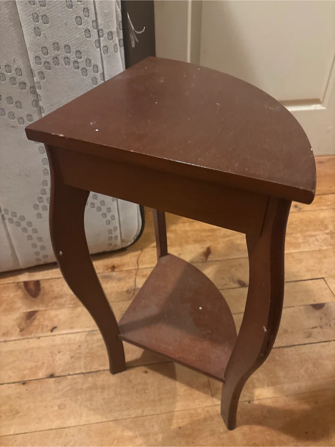 Brown Wooden Corner Table image indicator(2)