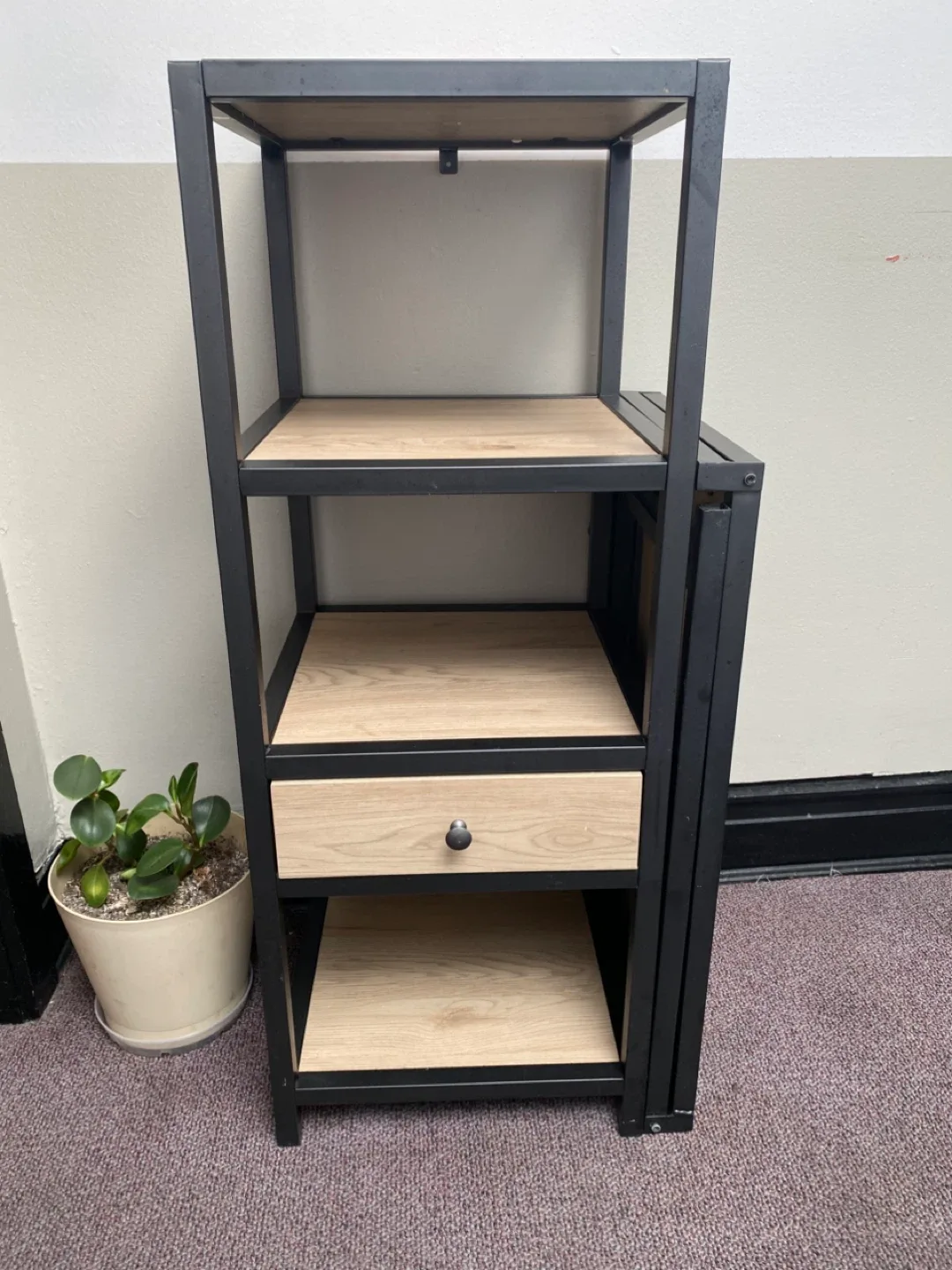 Wood Metal Shelf Drawer hide a Desk Collapsible image indicator(2)