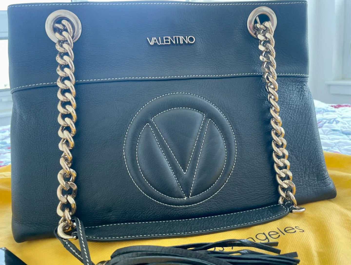 Valentino Black Leather Chain Shoulder Bag image indicator(6)