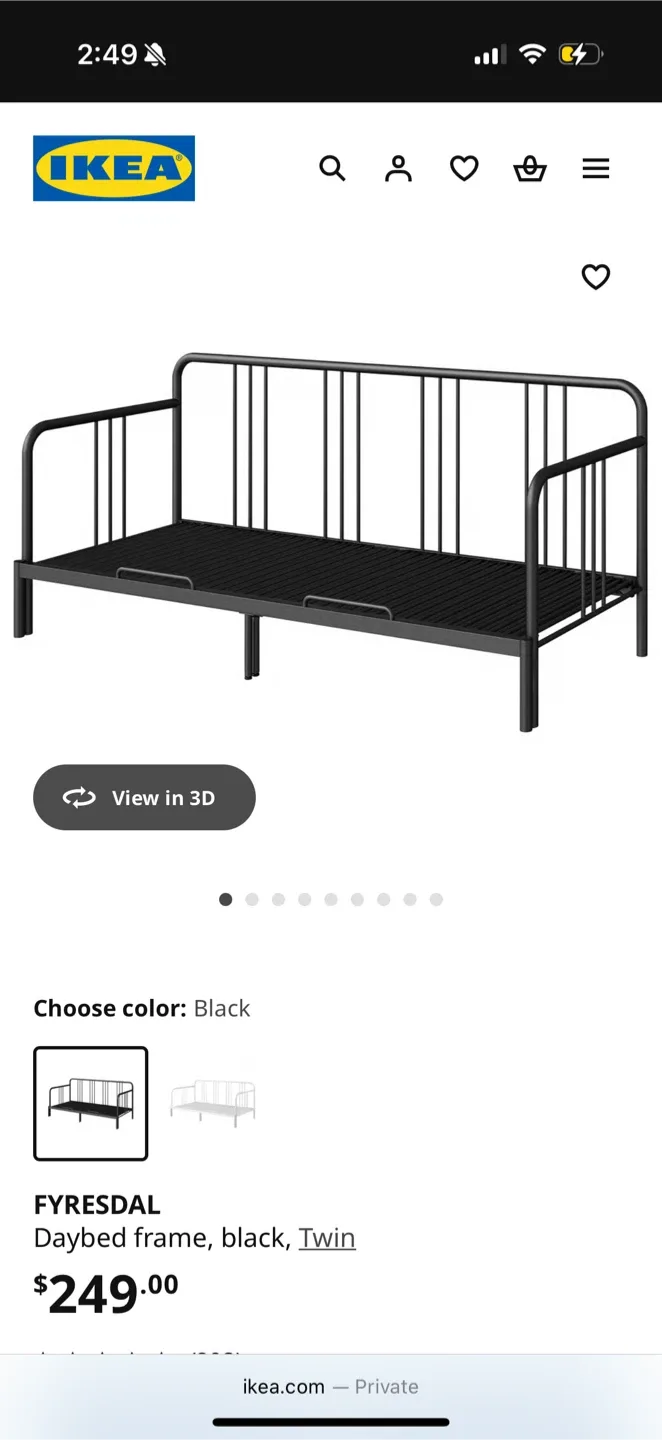 IKEA FYRESDAL Daybed Frame - Black, Twin image indicator(5)