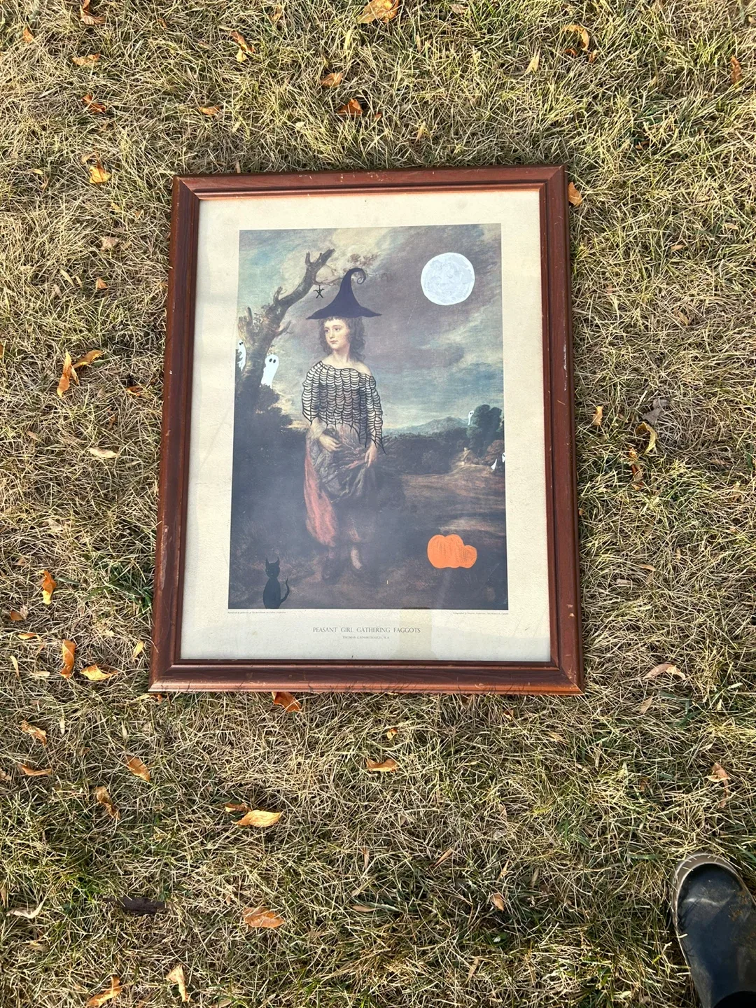 Framed Peasant Girl Gathering Faggots Print thumbnail