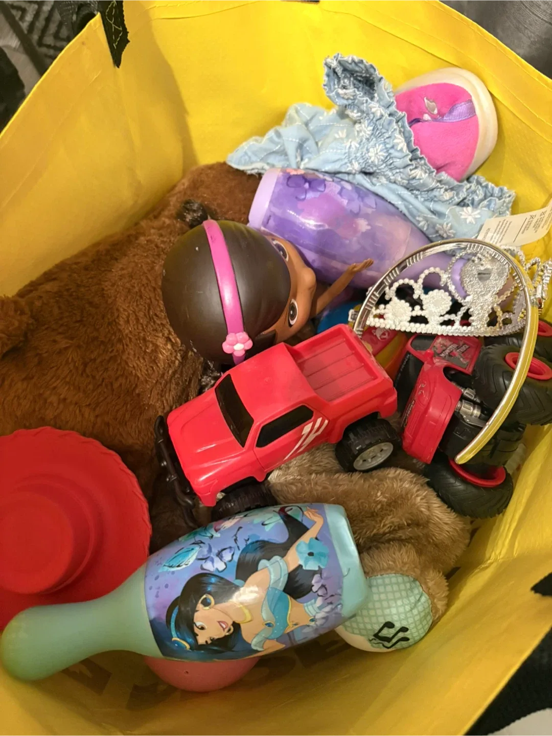 Mixed Toy Lot: Monster Trucks, Doll, Microphone image indicator(3)