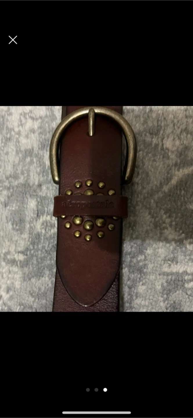 Aeropostale Brown Leather Belt with Studs - photo 3