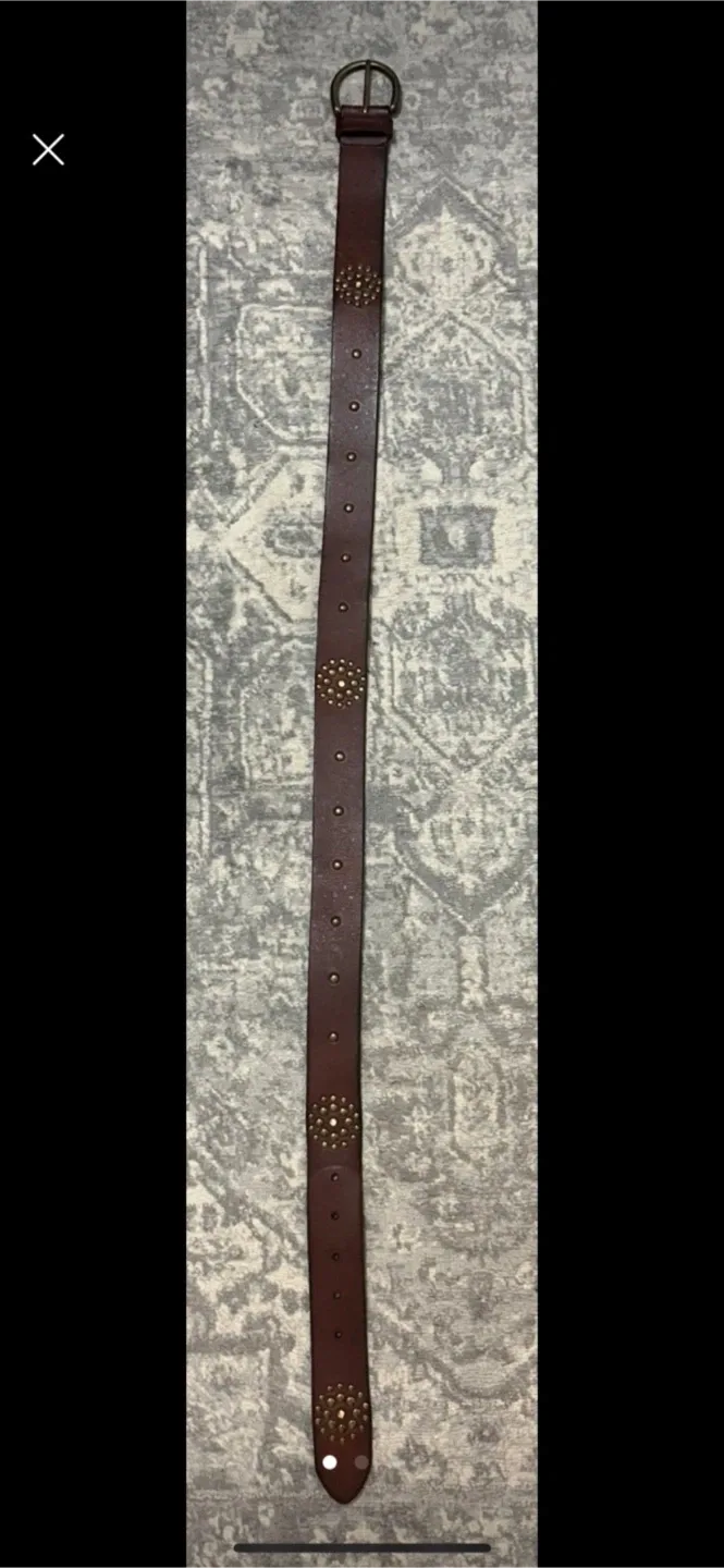 Aeropostale Brown Leather Belt with Studs thumbnail
