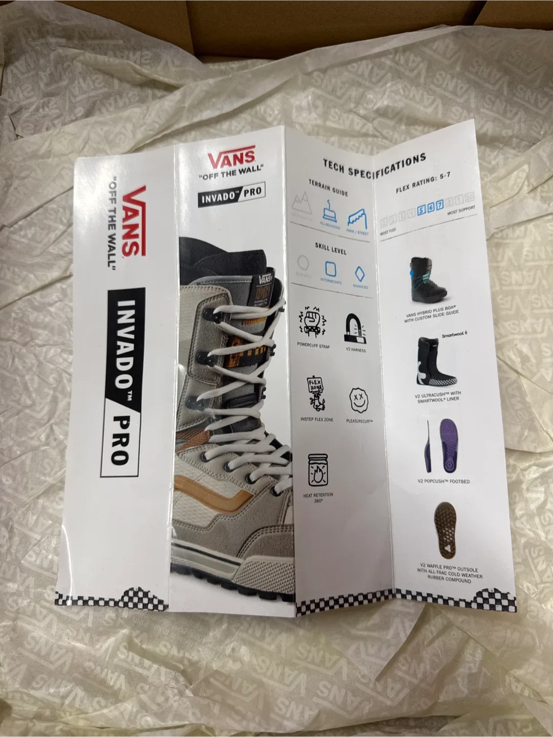 Vans Invado Pro Snowboard Boots - Beige/Khaki - Size 7 image indicator(3)