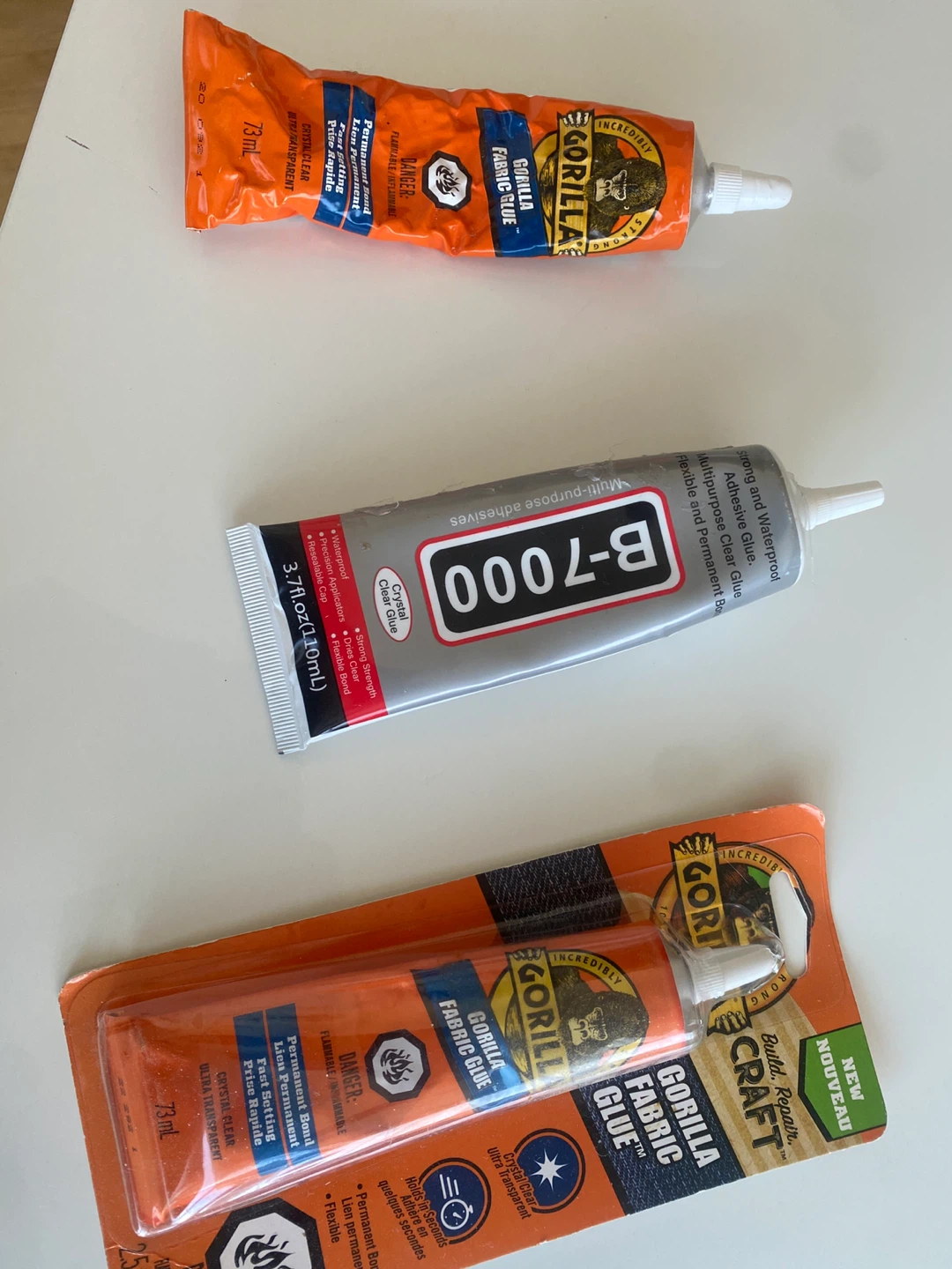 Gorilla Fabric Glue & B-7000 Multipurpose Adhesive