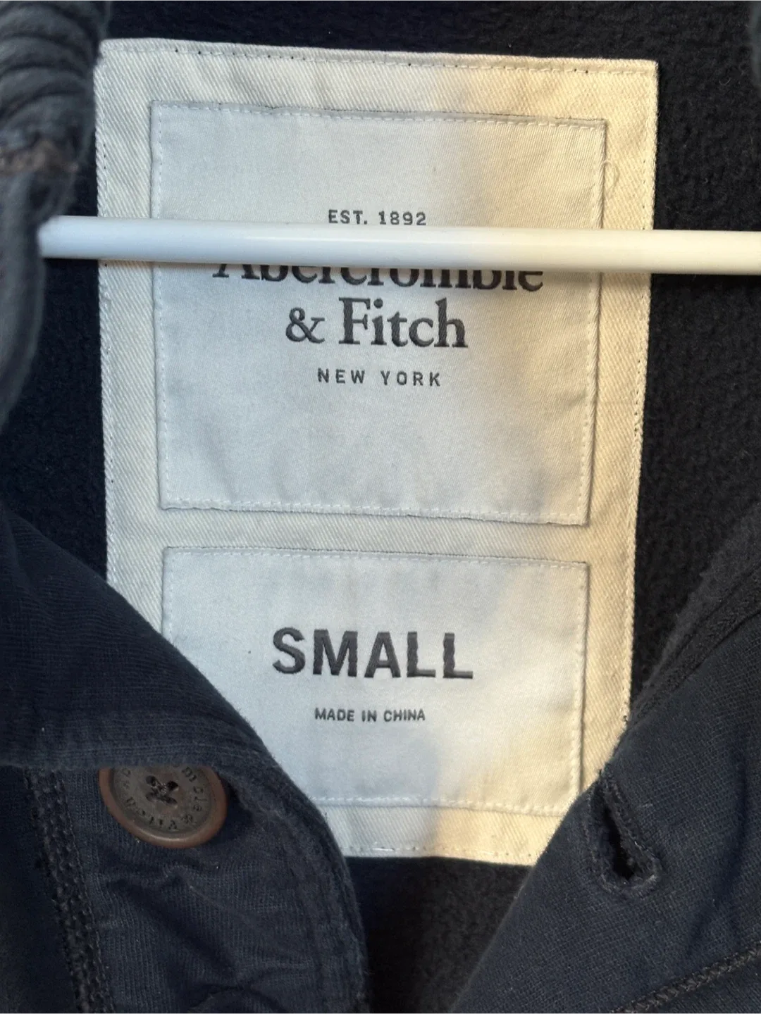 Abercrombie & Fitch Navy Blue Jacket - Size Small image indicator(3)