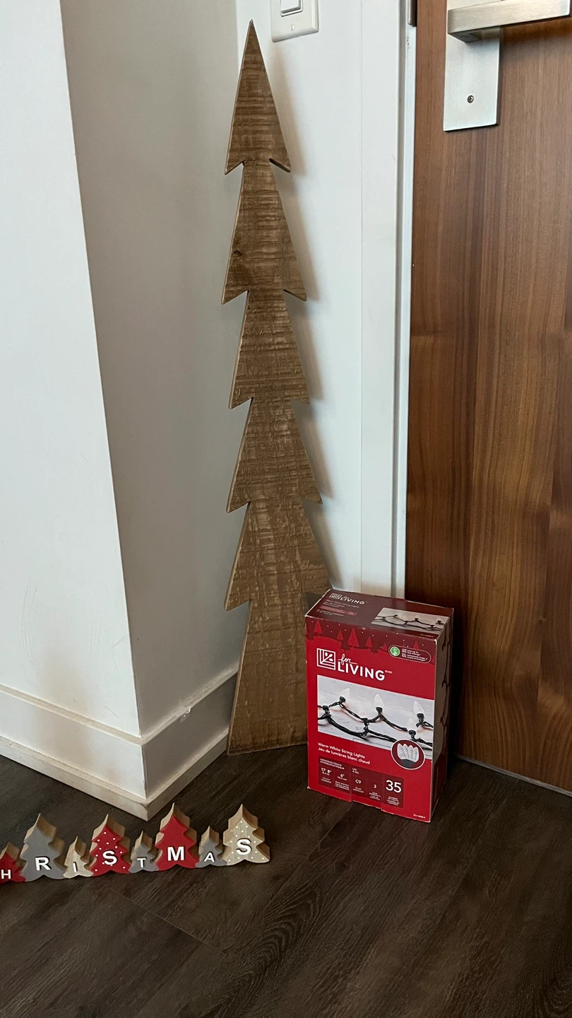 Moving sale ‼️Christmas Decor Set - Wooden Trees & Lights