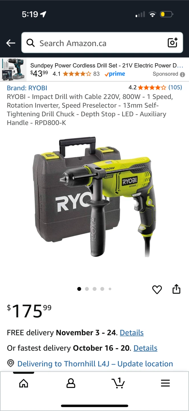 Ryobi RPD800-K Drill