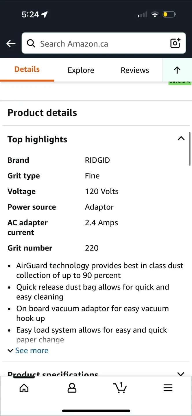 Ridgid R2501 1/4 Sheet Sander image indicator(4)