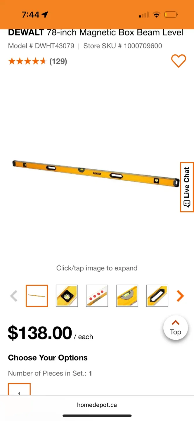 DeWalt 78-inch Magnetic Box Beam Level image indicator(3)