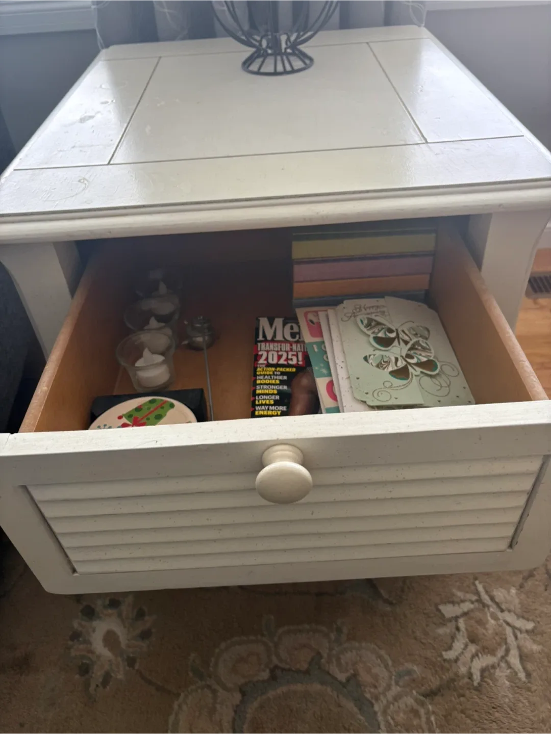 White Side Table with Drawer image indicator(2)