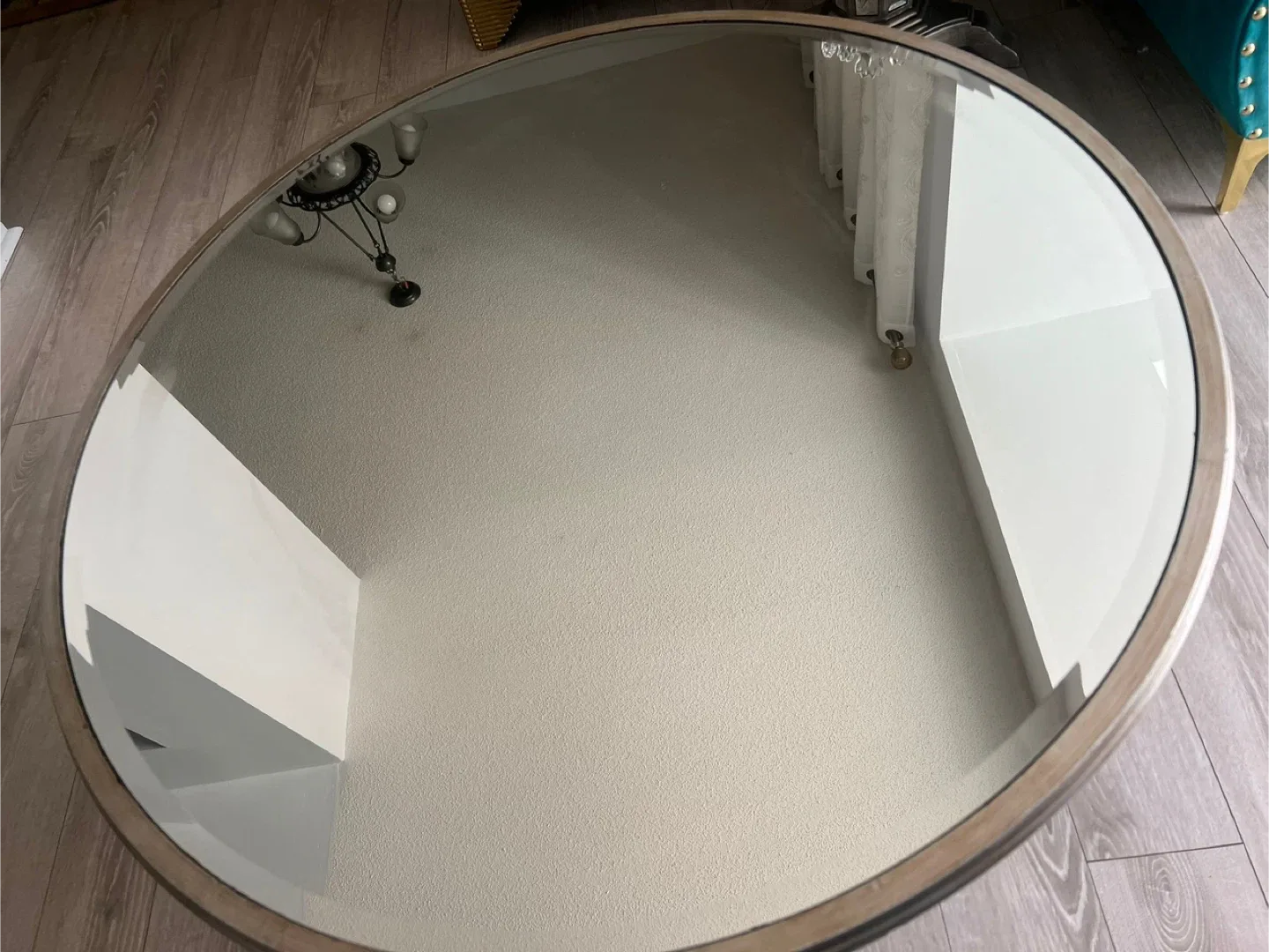 2 pics Teal Loveseat Chesterfield Style image indicator(7)