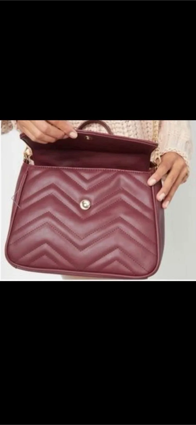 Burgundy Quilted Crossbody Bag (Final Price) image indicator(3)