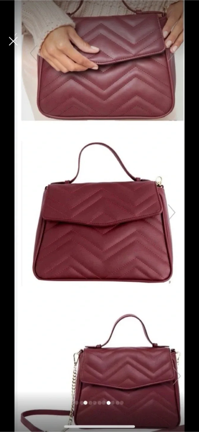 Burgundy Quilted Crossbody Bag (Final Price) image indicator(4)