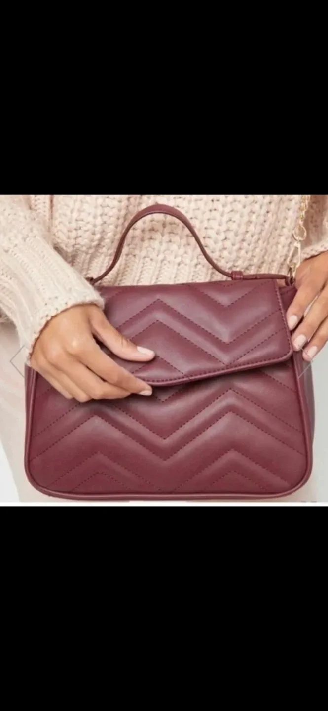 Burgundy Quilted Crossbody Bag (Final Price) image indicator(2)