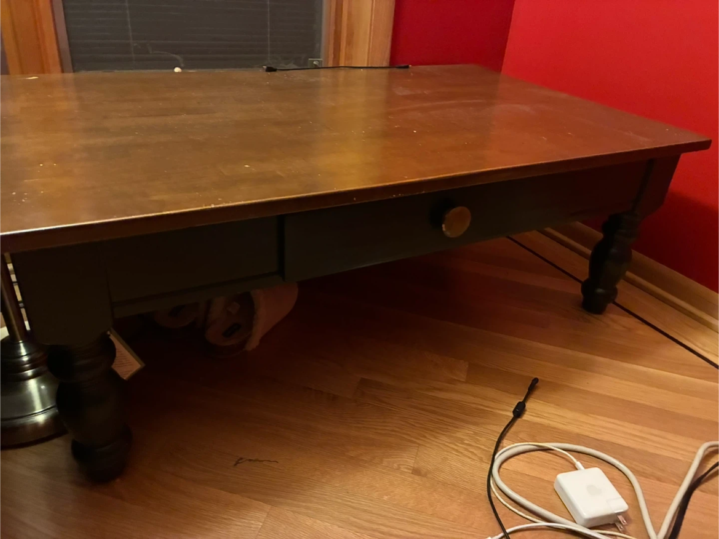 Wooden Coffee Table with Drawer