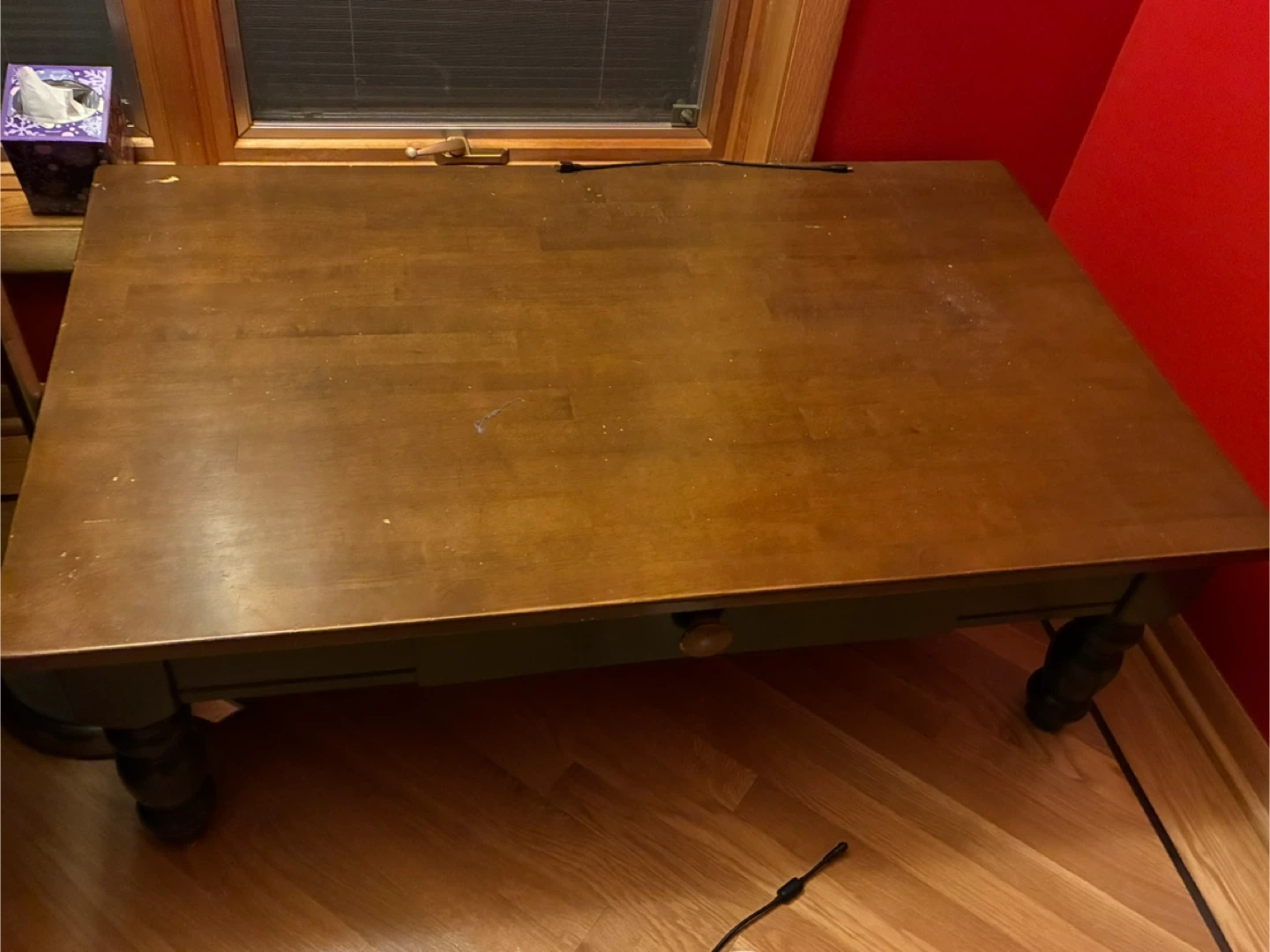 Wooden Coffee Table with Drawer - photo 2