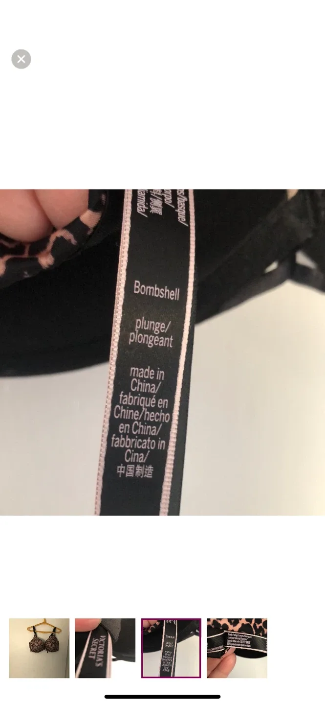 Victoria's Secret Bombshell Plunge Bra Leopard Print image indicator(3)