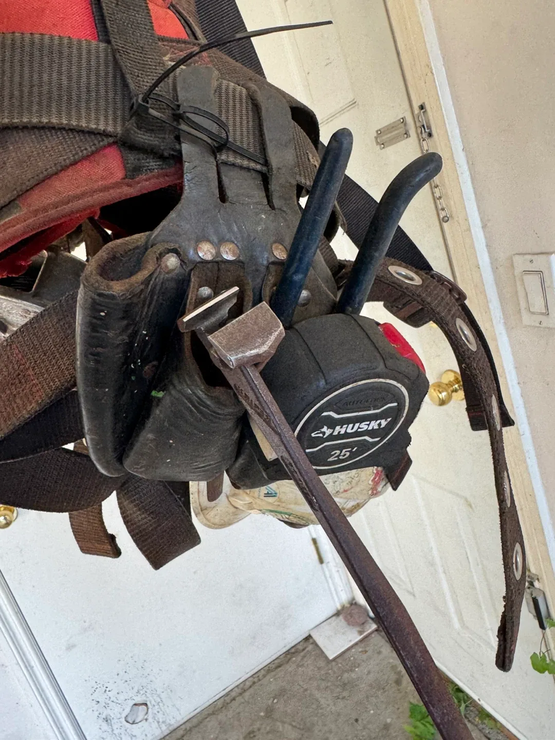 Rebar harness with tools and hard hat image indicator(2)