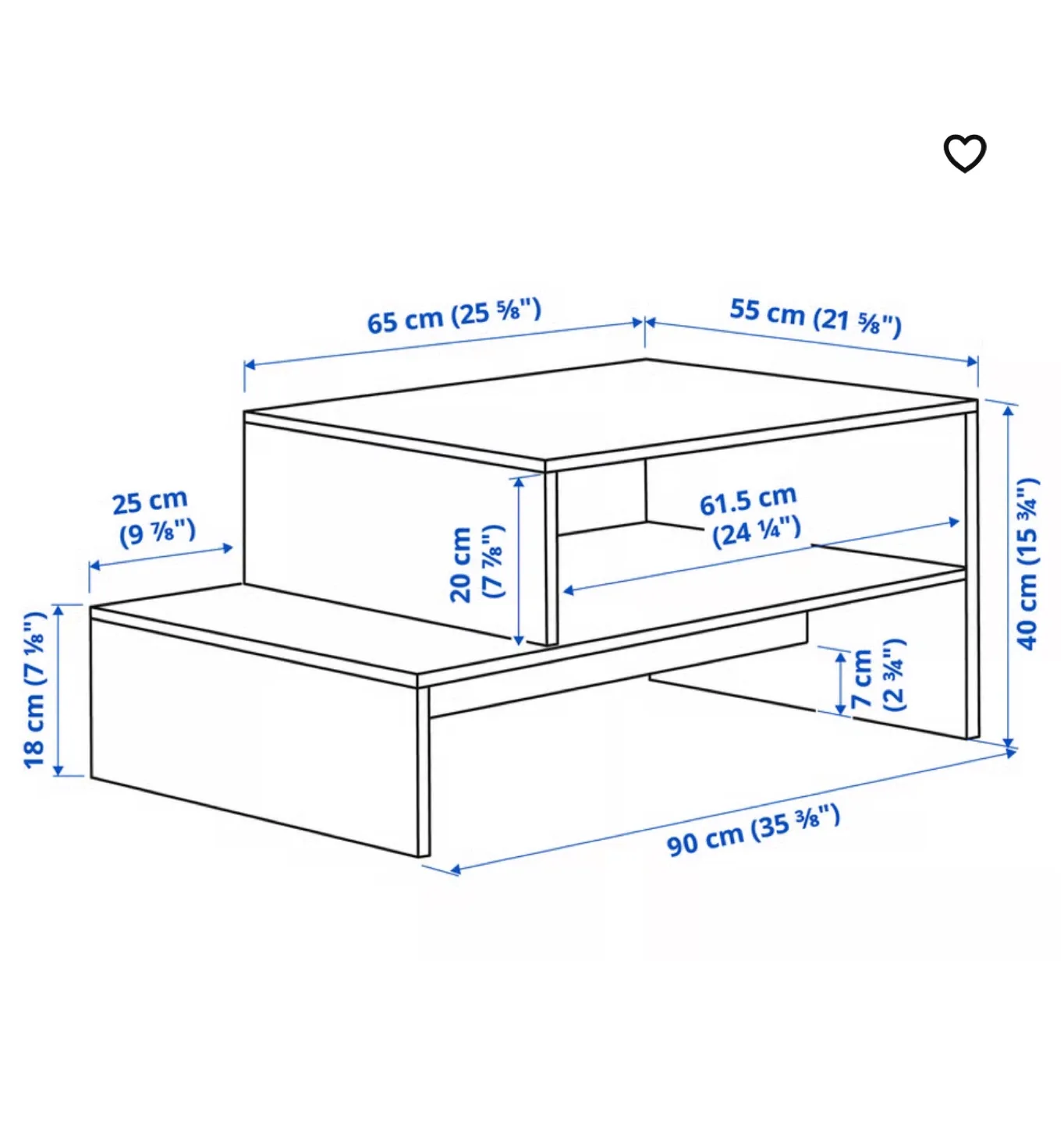 IKEA HOLMERUD Coffee Table - Brown/Black image indicator(4)